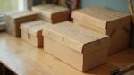 Pile de boîtes en carton sur une table en bois