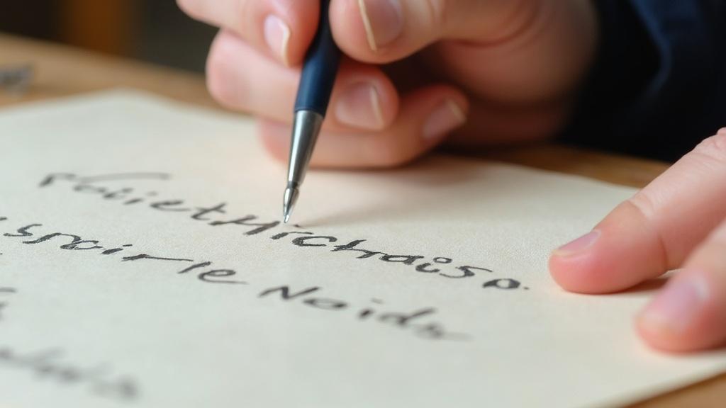 Gros plan sur une main tenant un stylo et écrivant sur un papier