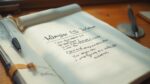 Un livre ouvert avec des notes manuscrites personnelles écrites sur la page