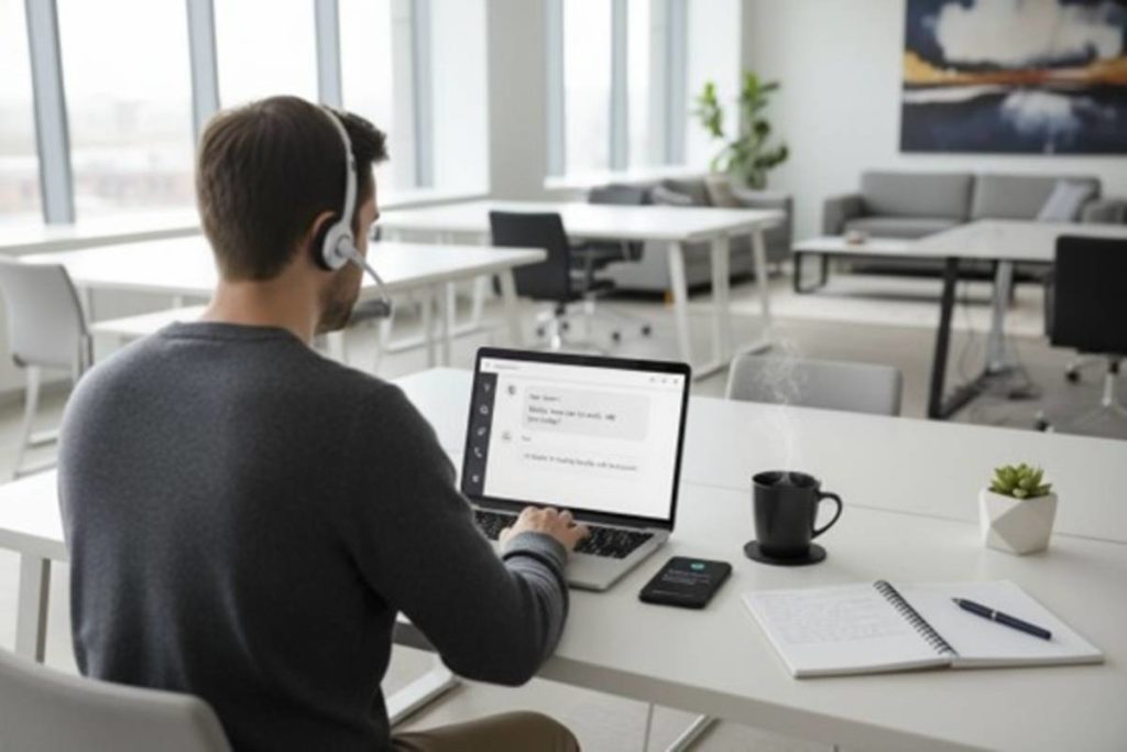 personne travaillant au support client de LeSilex