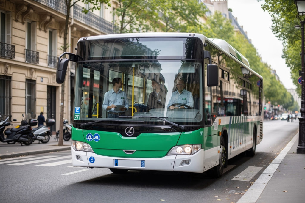 un conducteur de bus en formation